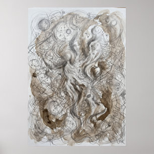 Het Fluisterende Gezicht in de Sluier Geest Kunst Poster