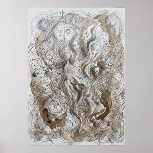 Het Fluisterende Gezicht in de Sluier Geest Kunst Poster (Voorkant)