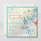 Het fluiten langs... draak fly+butterflies+swirls kaart (Achterkant)