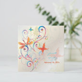 Het fluiten langs... draak fly+butterflies+swirls kaart (Staand voorkant)