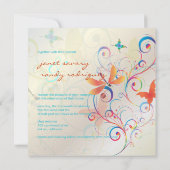 Het fluiten langs... draak fly+butterflies+swirls kaart (Achterkant)