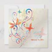 Het fluiten langs... draak fly+butterflies+swirls kaart (Voorkant)