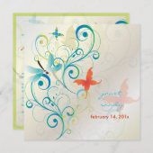 Het fluiten langs... draak fly+butterflies+swirls kaart (Voorkant / Achterkant)