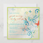 Het fluiten langs... draak fly+butterflies+swirls kaart (Achterkant)