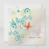 Het fluiten langs... draak fly+butterflies+swirls kaart (Voorkant)