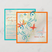 Het fluiten langs... draak fly+butterflies+swirls kaart (Voorkant / Achterkant)