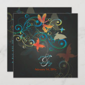 Het fluiten langs... draak fly+butterflies+swirls kaart (Voorkant / Achterkant)