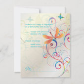 Het fluiten langs... draak fly+butterflies+swirls RSVP kaartje (Achterkant)
