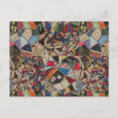 Het fluitende Patchwork Colorful Collage Patroon Briefkaart (Achterkant)