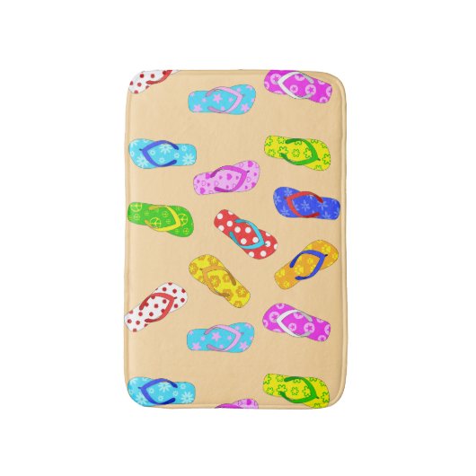 Het fluitje Sandalen Pattern Cute Beach Theme Badmat (Voorkant Verticaal)