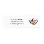 Het Flying Christmas Pig retour adres label<br><div class="desc">Het Vliegende Kerstvarken op een Terugkeeradresetiket. Personaliseer tekst.</div>