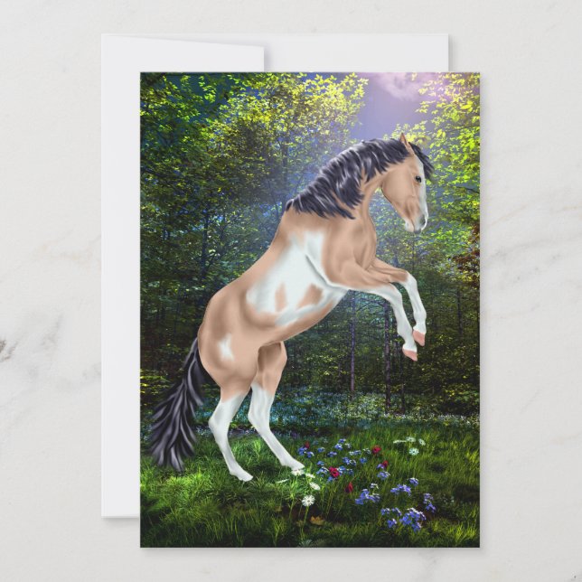 Het fokken Buckskin Tobiano Paint Horse Print (Voorkant)
