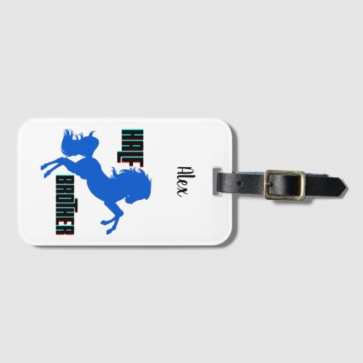 Het fokken van halve broederpaarden bagagelabel (Voorkant (horizontaal))