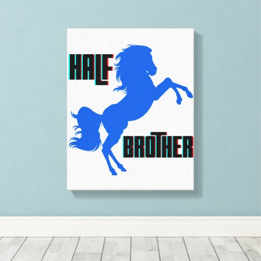 Het fokken van halve broederpaarden canvas afdruk (Insitu (Houten vloer))