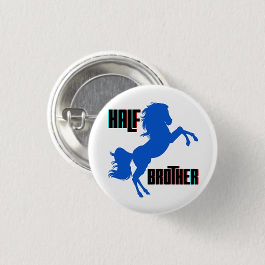 Het fokken van halve broederpaarden ronde button 3,2 cm (Voorkant /achterkant)