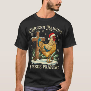 Het fokken van kippen en het prijzen van Jezus met T-shirt