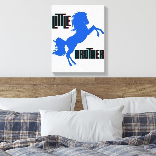 Het fokken van kleine broerpaarden canvas afdruk (Insitu (Slaapkamer))