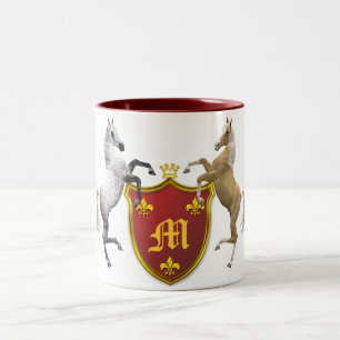 Het fokken van paarden met een heraldische bescher tweekleurige koffiemok