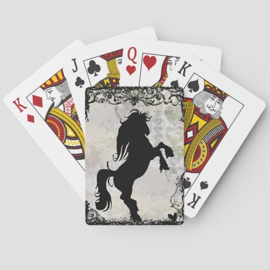 Het fokken van Silhouette Horse-speelkaarten Speelkaarten (Achterkant)