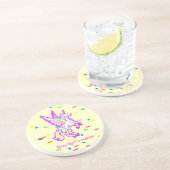 Het fokken van Unicorn Guardian Angel Zandsteen Onderzetter (Zijkant)