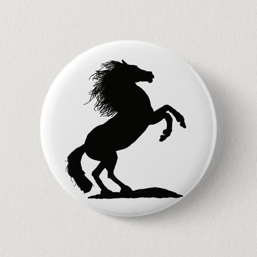 Het fokken van zwarte hengst - ronde button 5,7 cm (Voorkant)