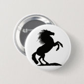 Het fokken van zwarte hengst - ronde button 5,7 cm (Voorkant /achterkant)