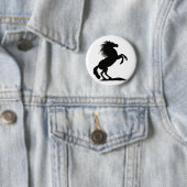 Het fokken van zwarte hengst - ronde button 5,7 cm (In situ)