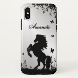 Het fokken van Zwarte Stallion/Horse op Zilver Per Case-Mate iPhone Case