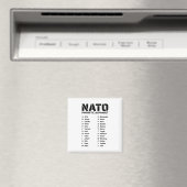 Het fonetisch alfabet van de NAVO Magneet (Insitu (Vaatwasser))