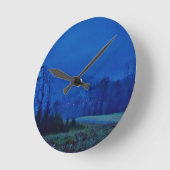 Het fonkelen Lichten in een Blauwe Mist van de Ronde Klok (Hoek)