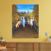 Het Football speelt | Henri Rousseau | Canvas Afdruk (Insitu (Woonkamer))