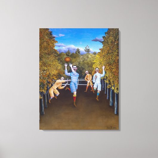 Het Football speelt | Henri Rousseau | Canvas Afdruk (Voorkant)