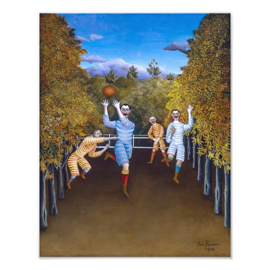 Het Football speelt | Henri Rousseau | Foto Afdruk (Voorkant)