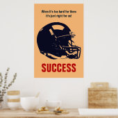 Het Football van het succes Motivatie Inspirerend  Poster (Keuken)