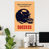 Het Football van het succes Motivatie Inspirerend  Poster (Thuiskantoor)