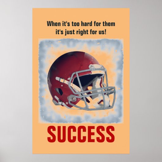 Het Football van het succes Motivatie Inspirerend  Poster (Voorkant)