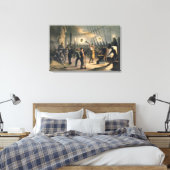 Het forge op Deck van het Grote Oosten, nacht van  Canvas Afdruk (Insitu (Slaapkamer))