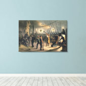Het forge op Deck van het Grote Oosten, nacht van  Canvas Afdruk (Insitu (Houten vloer))