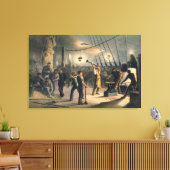 Het forge op Deck van het Grote Oosten, nacht van  Canvas Afdruk (Insitu (Woonkamer))