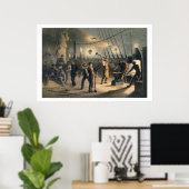 Het forge op Deck van het Grote Oosten, nacht van  Poster (Thuiskantoor)