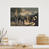 Het forge op Deck van het Grote Oosten, nacht van  Poster (Keuken)