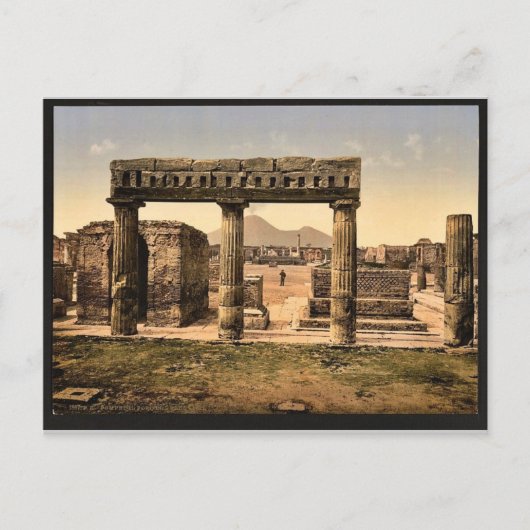 Het Forum, Pompeii,  Fotochrom van Italië Briefkaart (Voorkant)