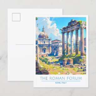 Het Forum Romanum Rome Italië Vintage Travel Briefkaart