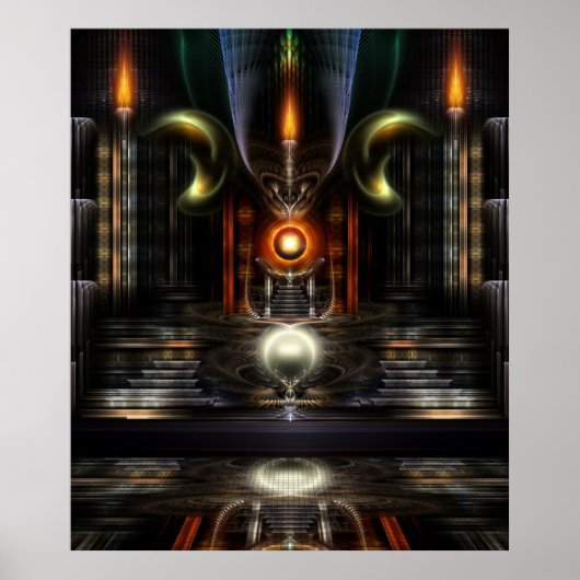 Het fractal Art Wall Poster van de troonzaal (Voorkant)