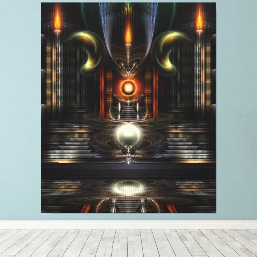 Het fractale schilderschilderwerk van de Throne Ro Canvas Afdruk (Insitu (Houten vloer))