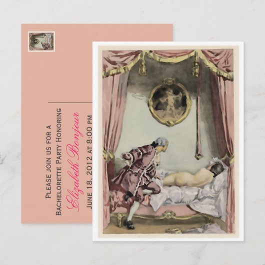 Het Franse Bed ~ Briefkaart / Uitnodigingen (Voorkant / Achterkant)