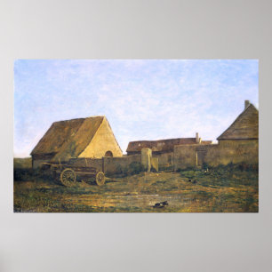 Het Franse Boerderij van Charles-François Daubigny Poster