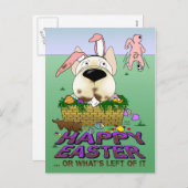Het Franse Briefkaart van Pasen van de Buldog (Voorkant / Achterkant)