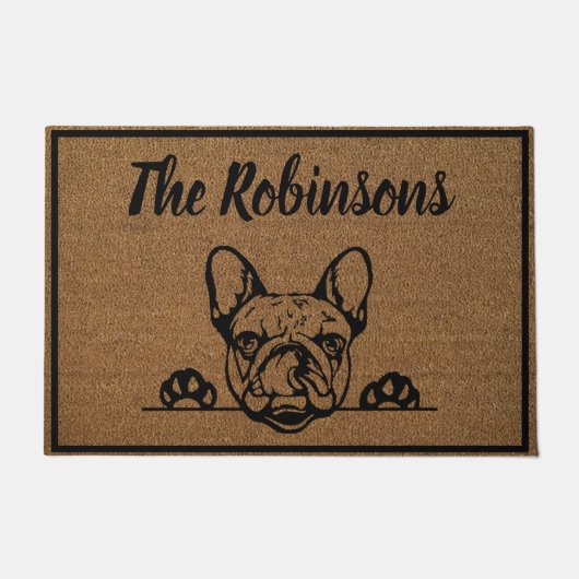 Het Franse Bulldog Persoonlijke Welkom Mat Doormat (Voorkant)
