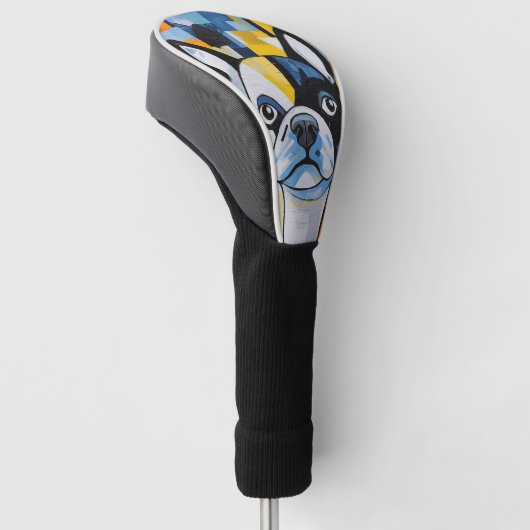 Het Franse Bulldog portret 003 - Sable Gabrie Golfheadcover (Schuin)